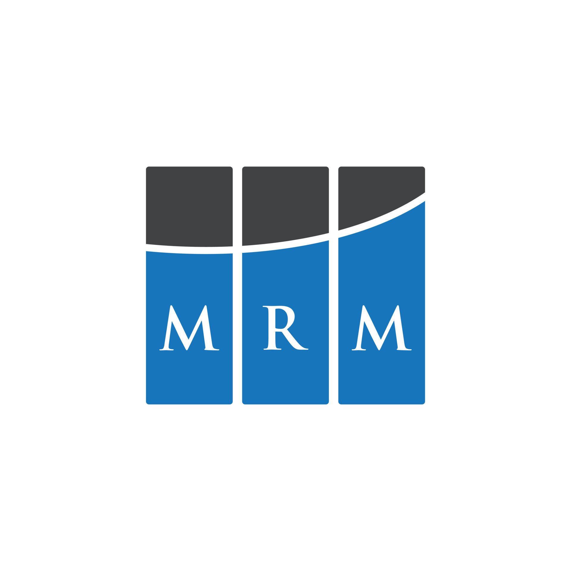 MRM letter logo design on WHITE background. MRM creative initials letter logo concept. MRM