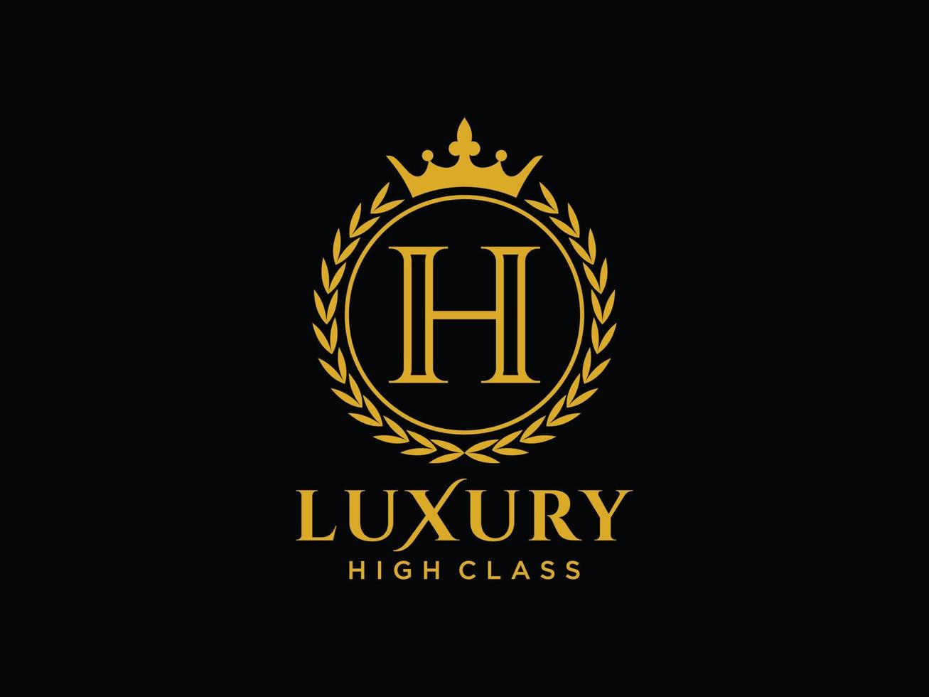 Letter H Antique royal luxury victorian calligraphic logo with ornamental frame. vector