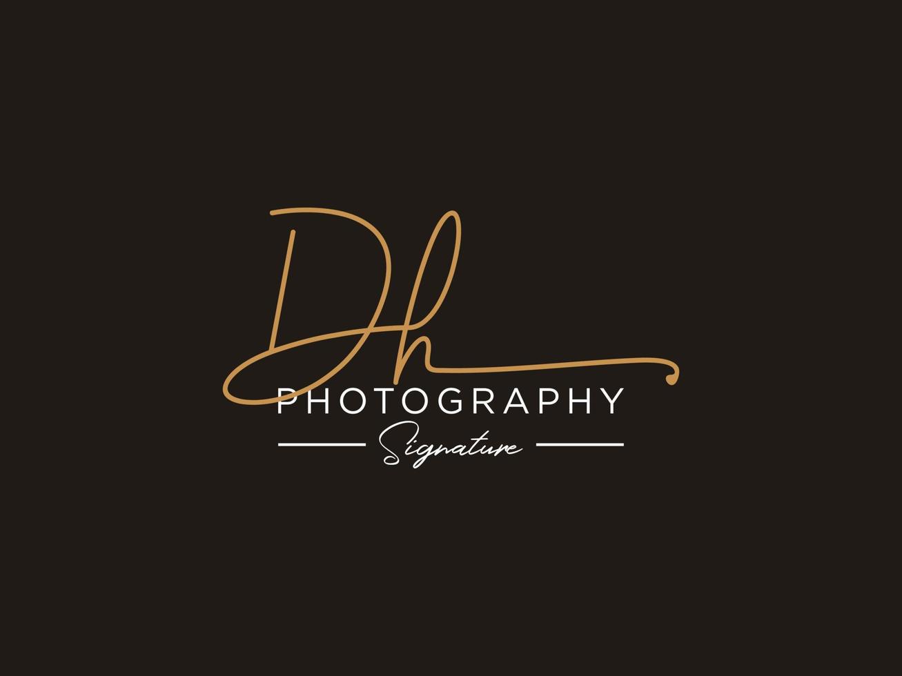 Letter DH Signature Logo Template Vector