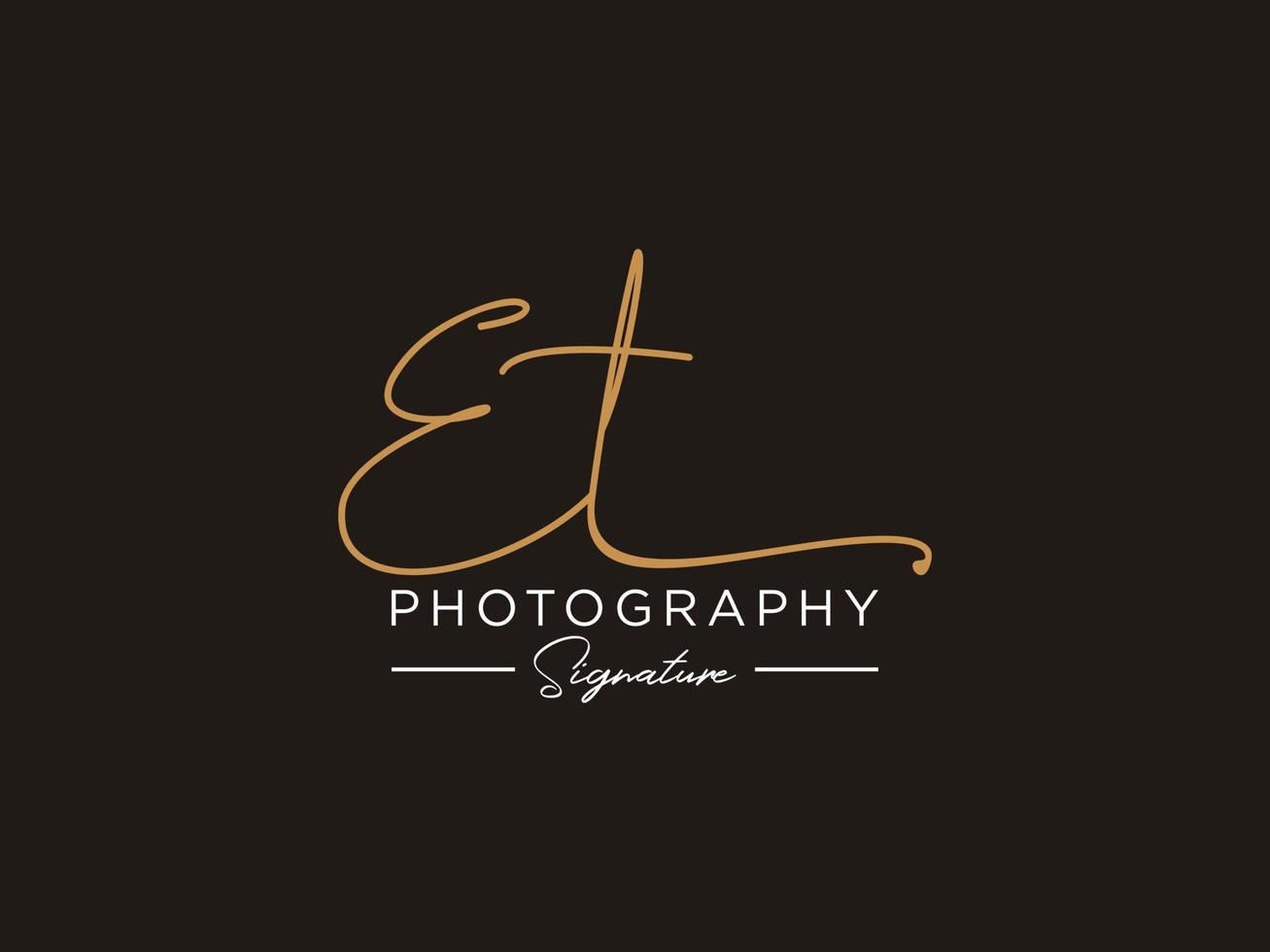 Letter ET Signature Logo Template Vector