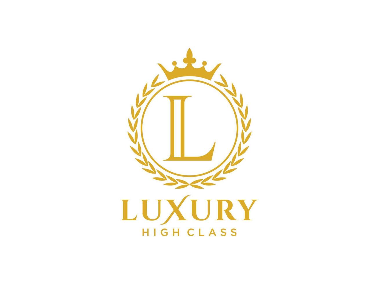 Letter L Antique royal luxury victorian calligraphic logo with ornamental frame. vector