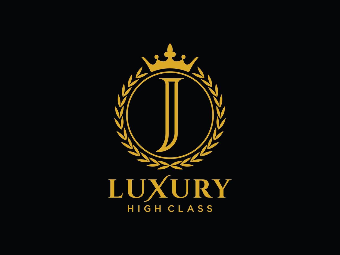 Letter J Antique royal luxury victorian calligraphic logo with ornamental frame. vector