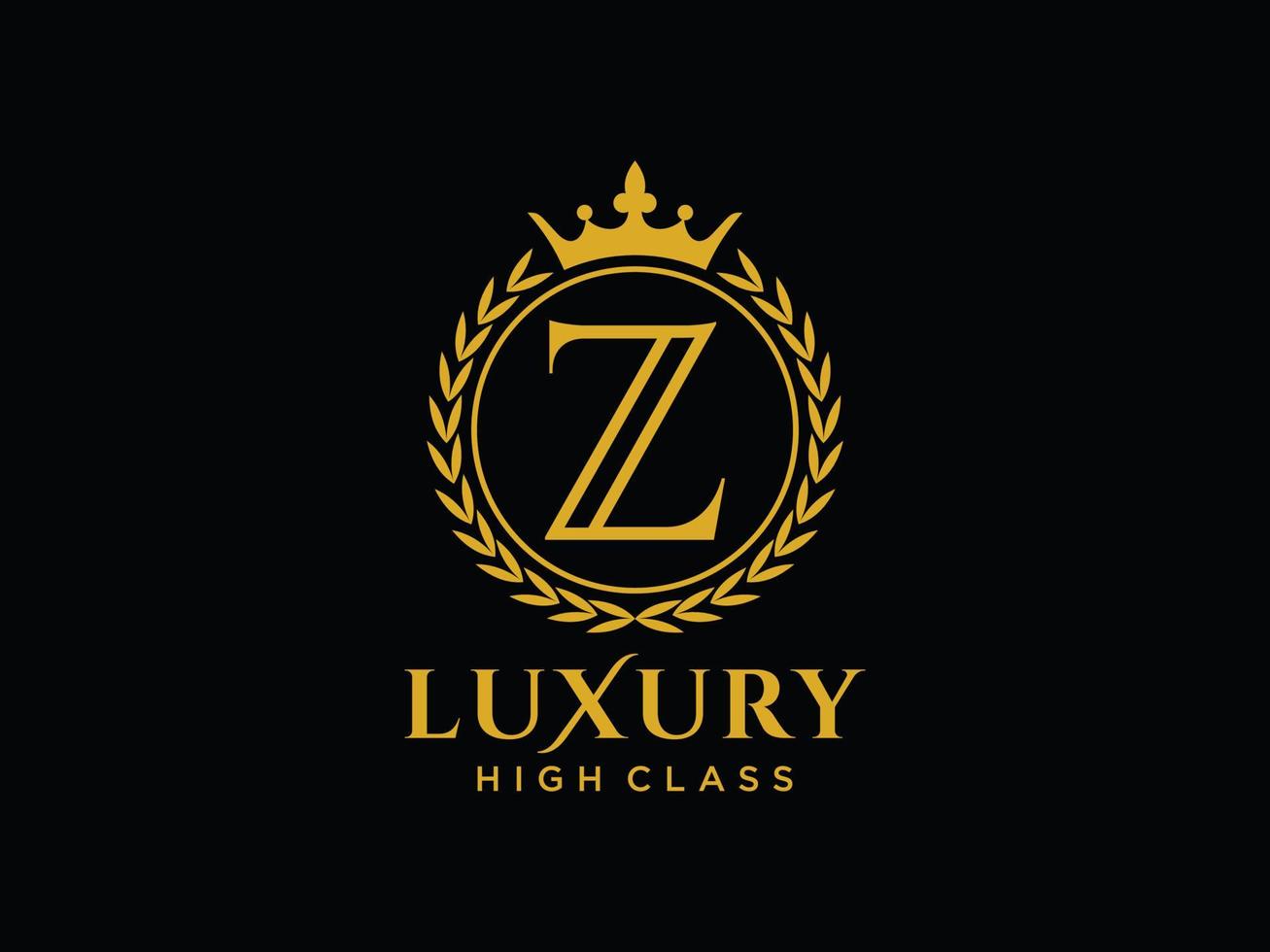 Letter Z Antique royal luxury victorian calligraphic logo with ornamental frame. vector