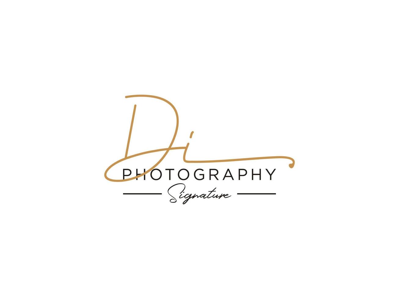 Letter DI Signature Logo Template Vector
