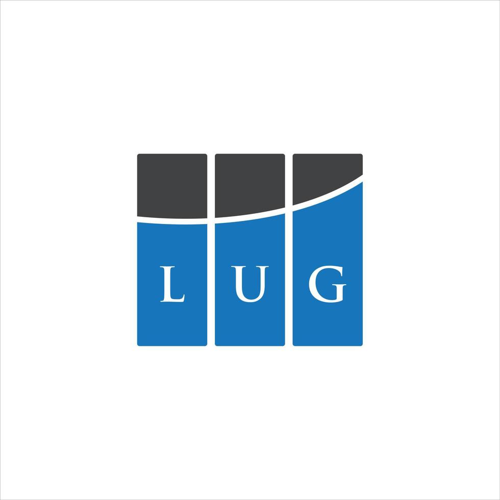 diseño del logotipo de la letra lug sobre fondo blanco. concepto de logotipo de letra de iniciales creativas de lug. diseño de letra de orejeta. vector