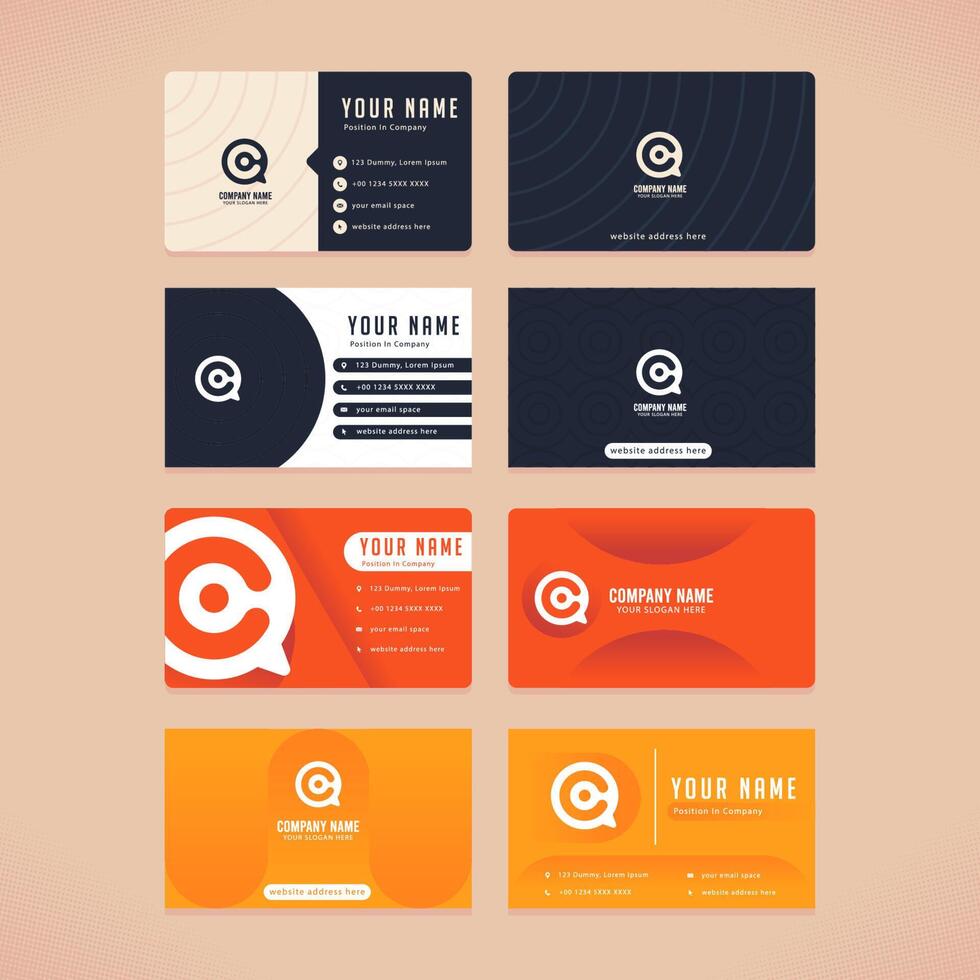 Formal Business Card Design Templates vector