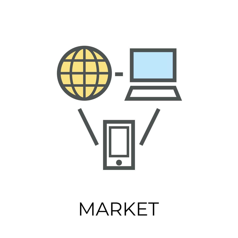 Trendy Connected Devices vector
