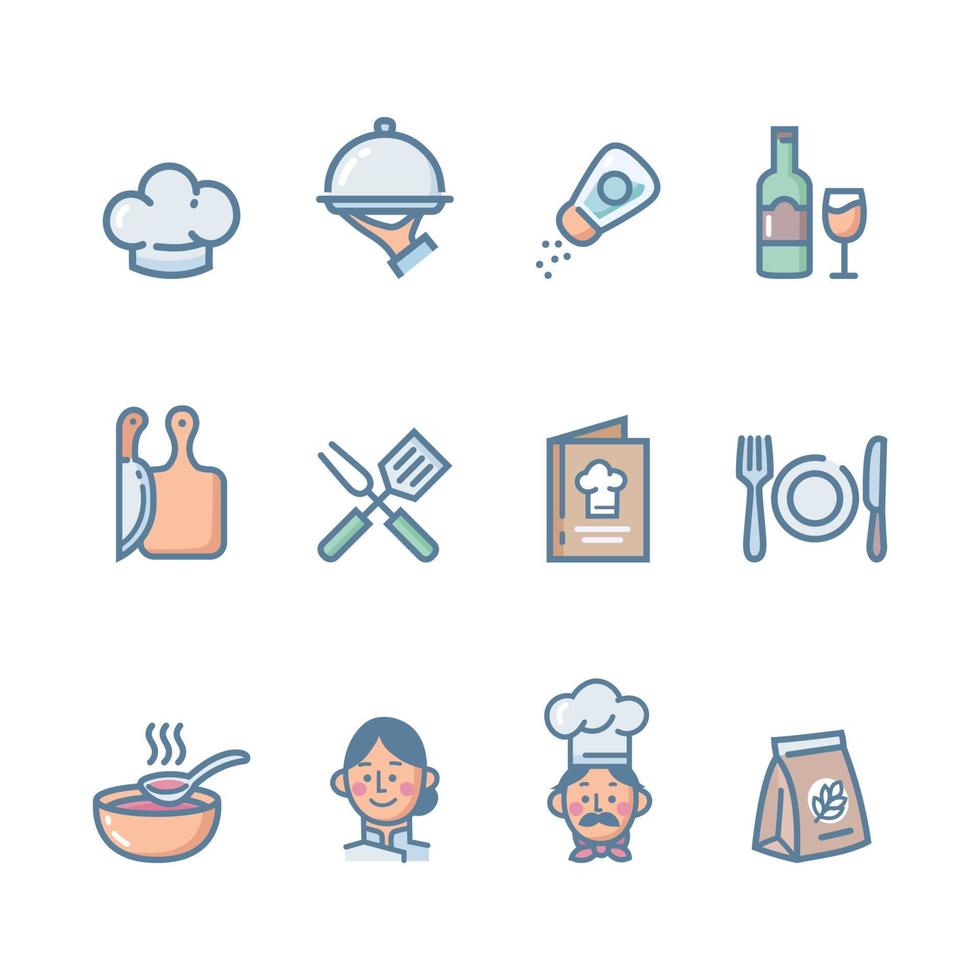 Set of Chef Cooking Icon vector