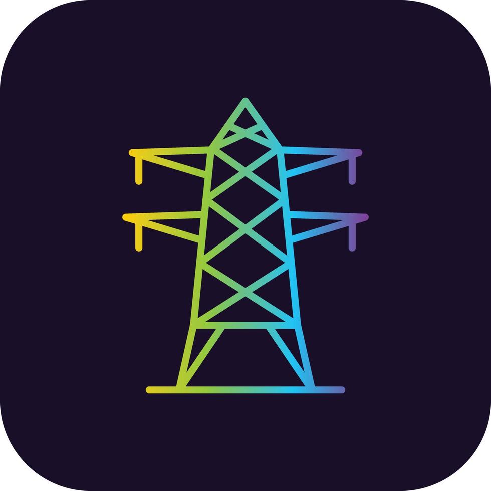 Electric Tower Gradient Icon vector