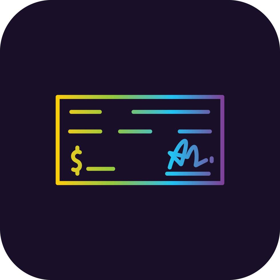 Bank Check Gradient Icon vector