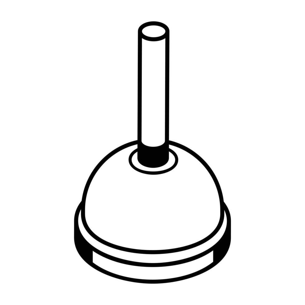 Suction pump with hand denoting plunger icon vector