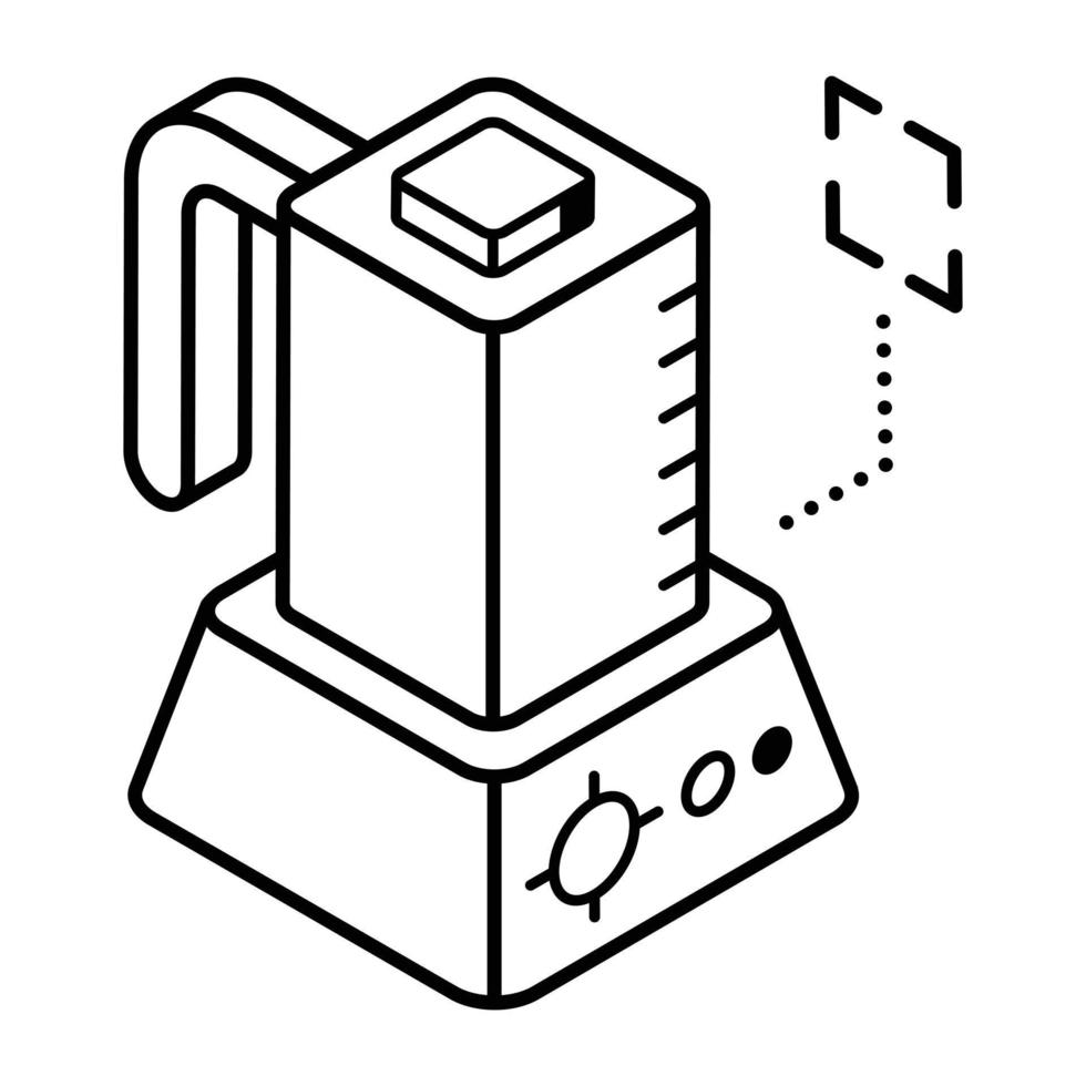 Kitchen appliance, isometric icon design of juicer blender vector