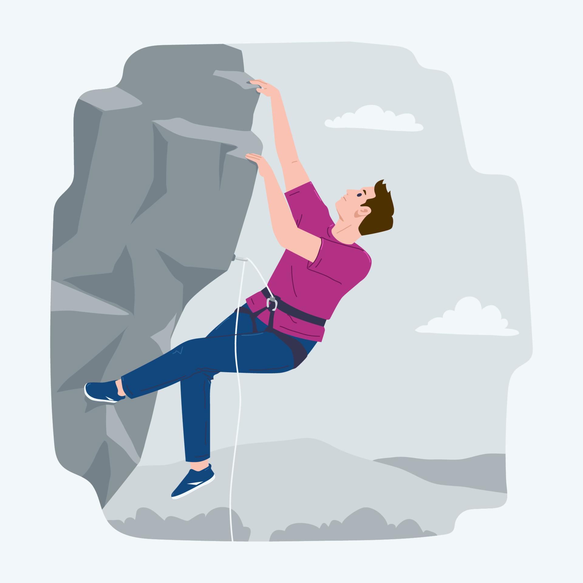 Male Mountain Climber 9643353 Vector Art at Vecteezy