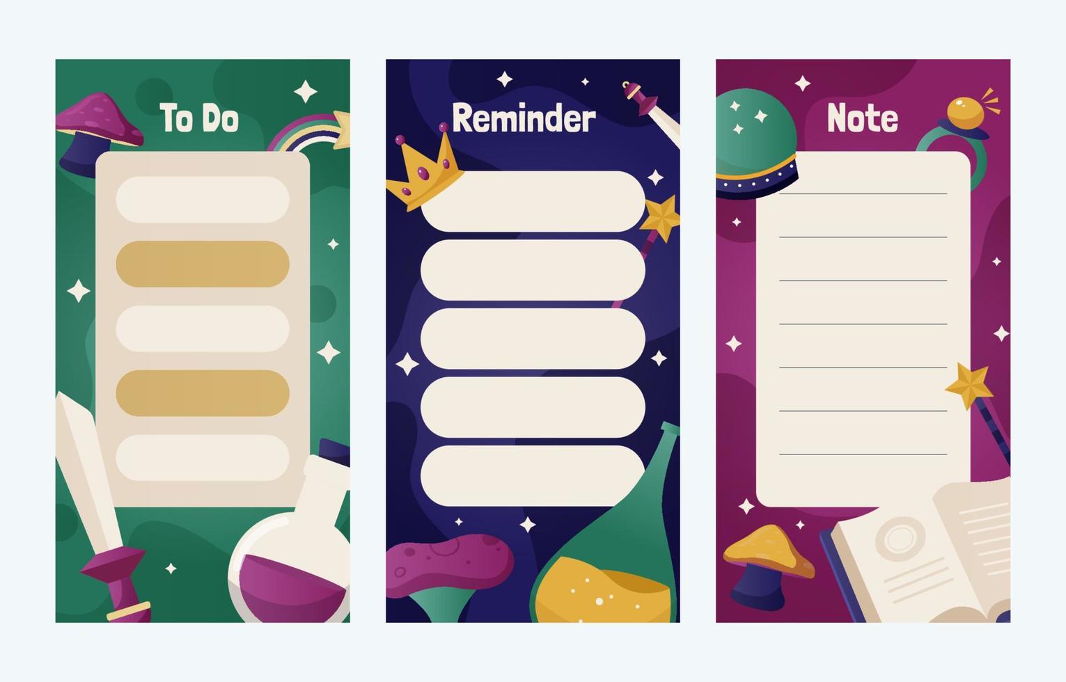 Fantasy Themed Journal Template vector
