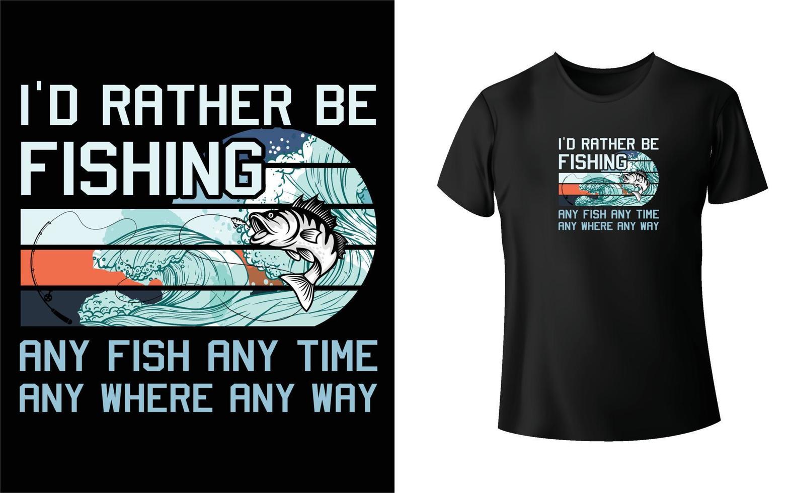 Fishing t shirt design vector