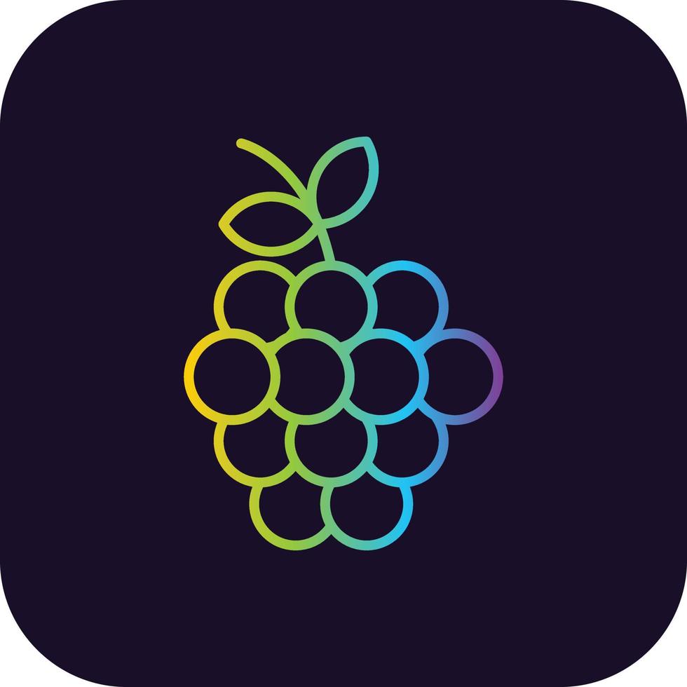 icono de gradiente de uvas vector