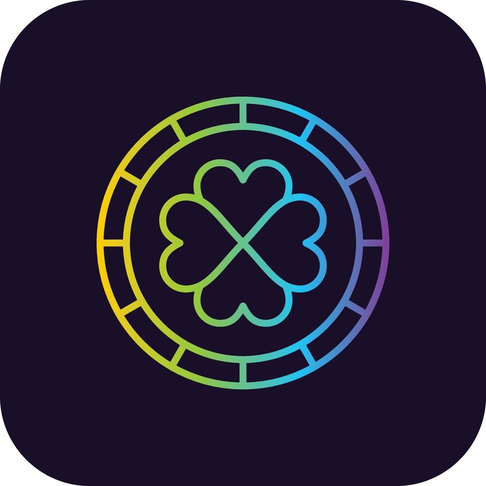 Lucky Coin Gradient Icon vector