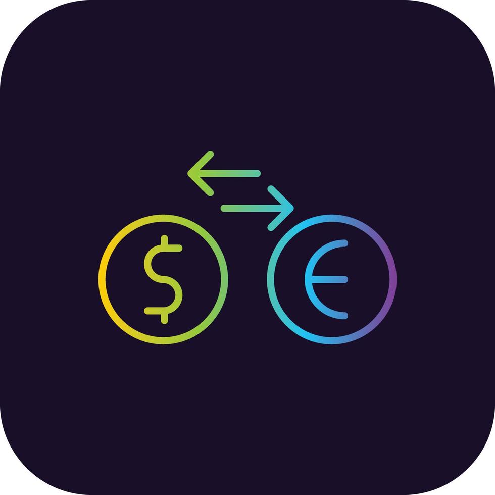 Currency Exchange Gradient Icon vector