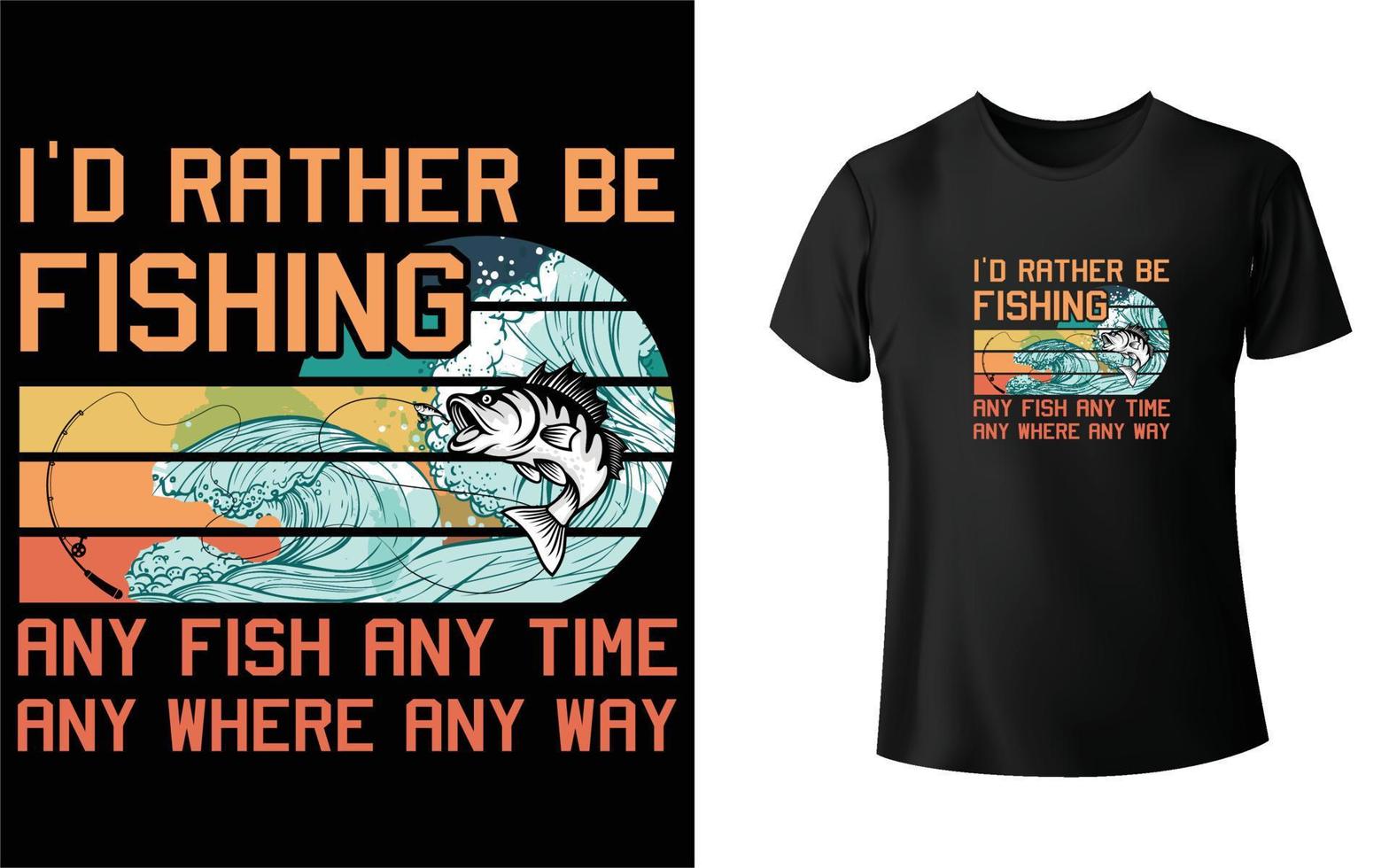 diseño de camiseta de pesca vector