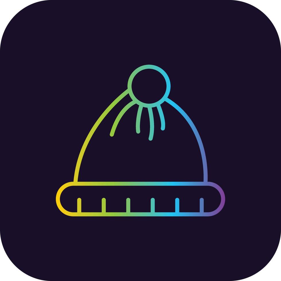 Wool Hat Gradient Icon vector