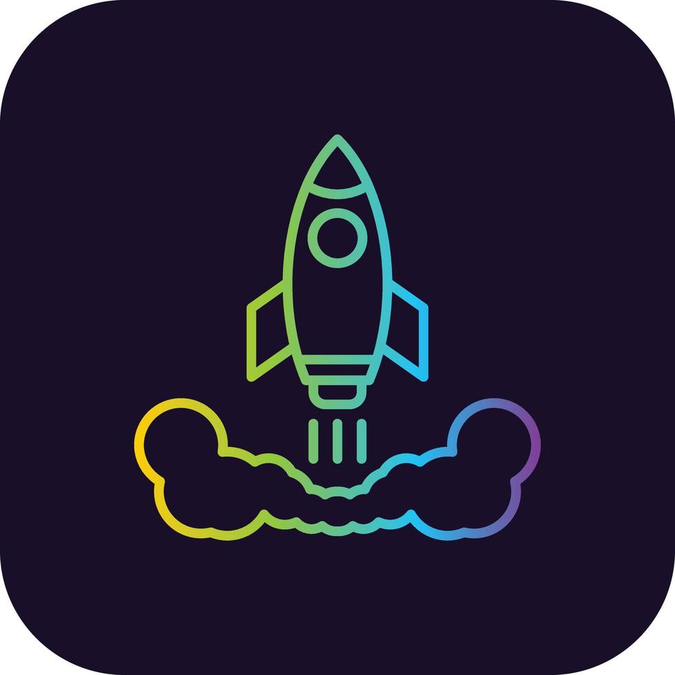 Rocket Gradient Icon vector