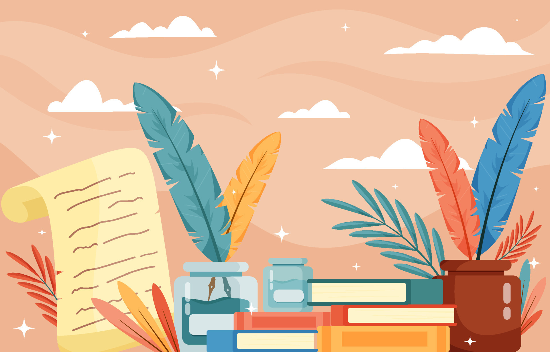 Poetry Day Book Background 9643805 Vector Art at Vecteezy