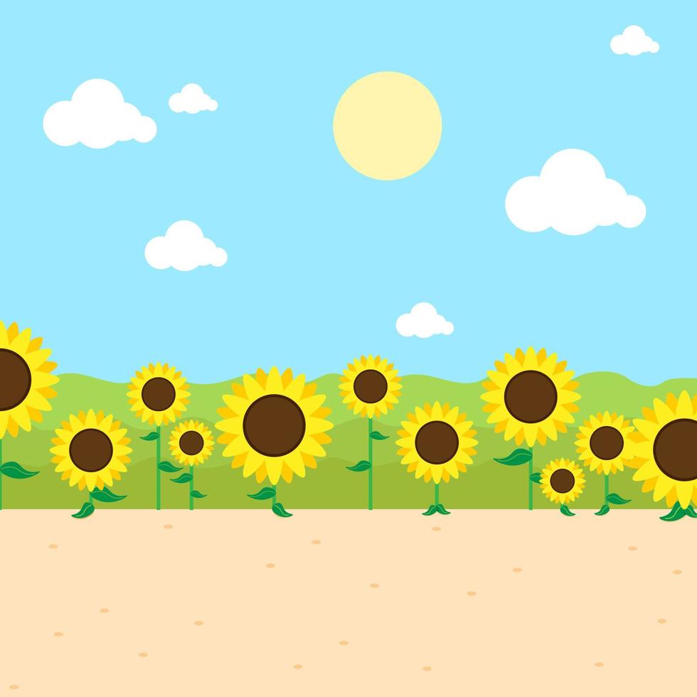 sunflower in the sunny day vector