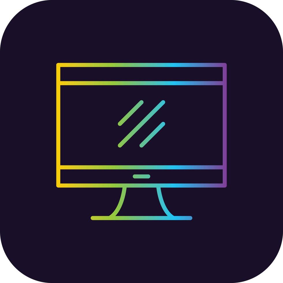 icono de gradiente de monitor vector