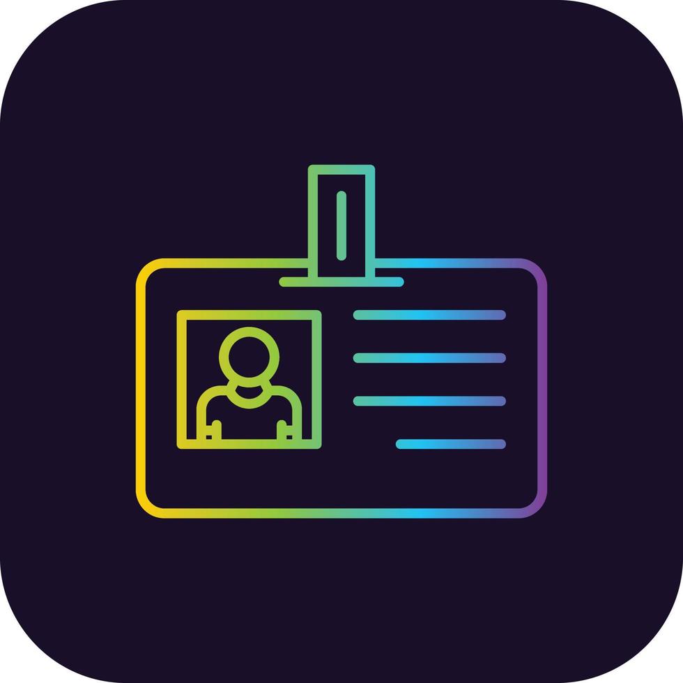 Id Card Gradient Icon vector