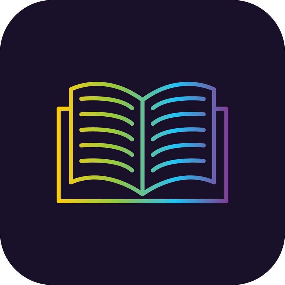 Open Book Gradient Icon vector