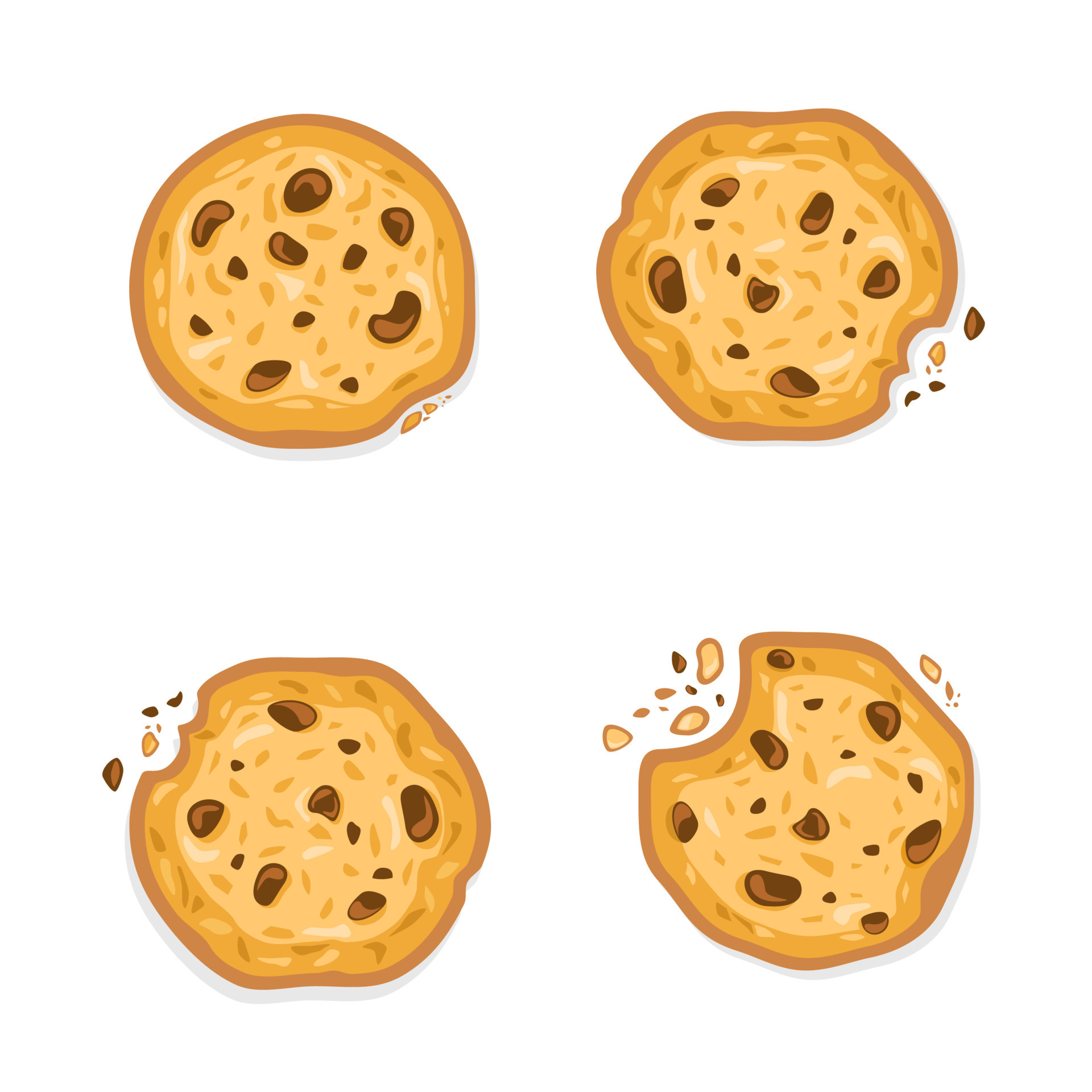 Cookies with chocolate chip crisps. cookie crumbs 9644355 Vector Art at