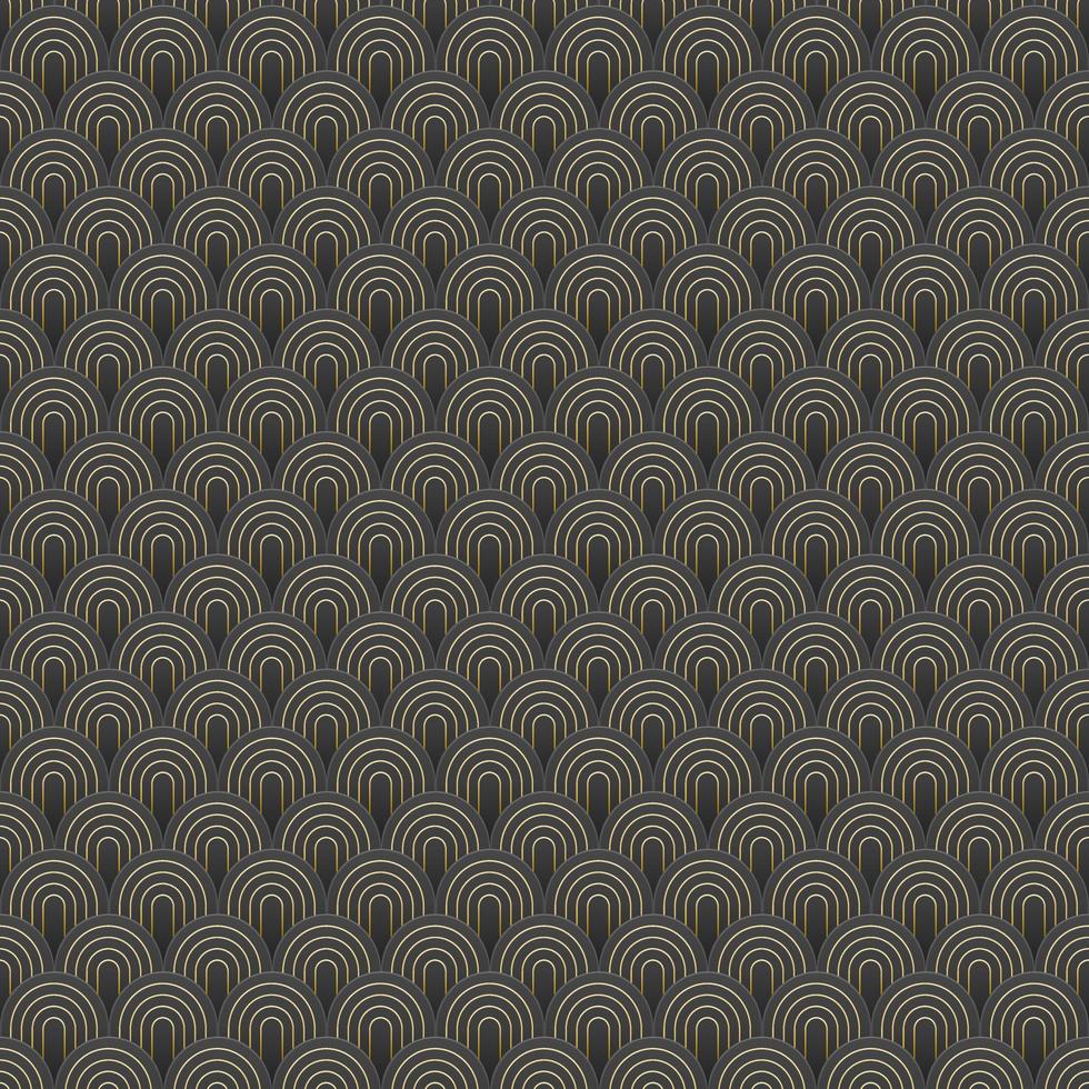 Seamless pattern  golden luxury wave vector