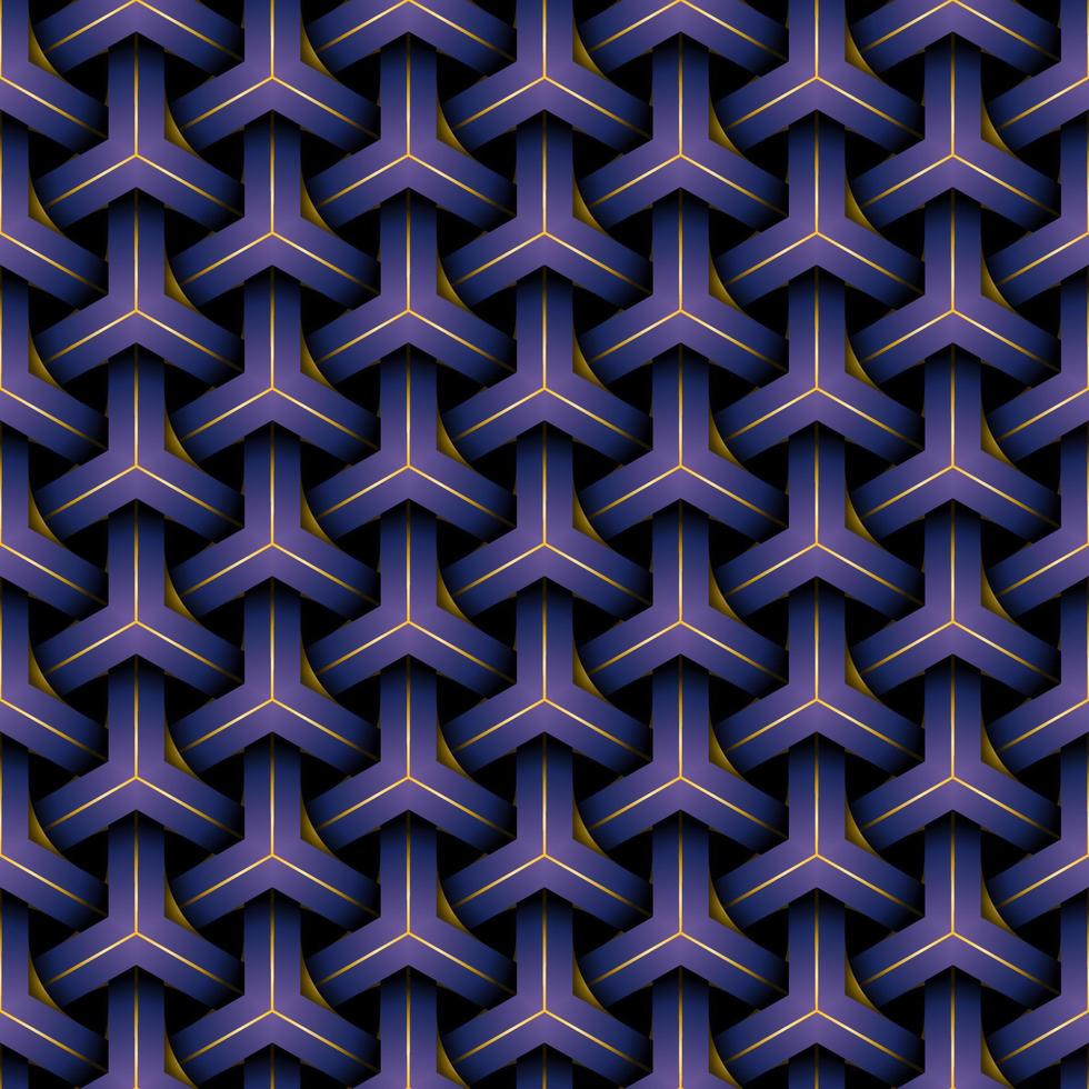 Seamless pattern goldern purple luxury abstract  striped. Three pointed star purple vector