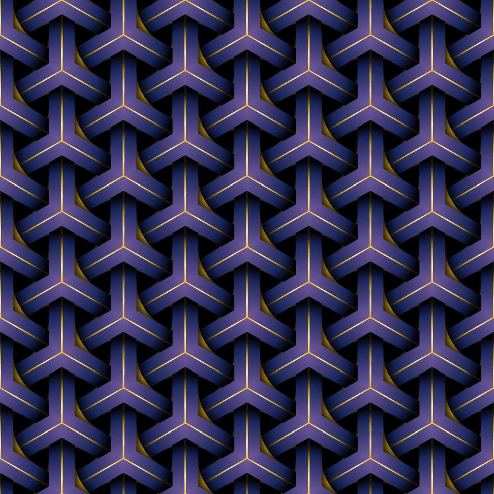 Seamless pattern goldern purple luxury abstract  striped. Three pointed star purple vector