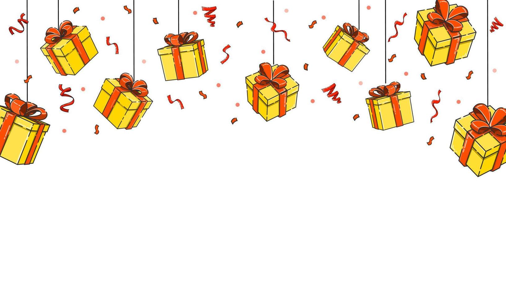 Falling gift boxes, hang gift boxes. Valentine's day celebrate. Merry Christmas and Happy New Year celebrate vector