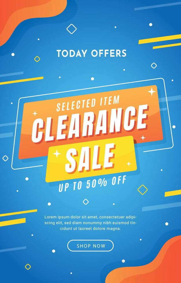 Cute Clearance Sale Poster Sale Concept Template vector