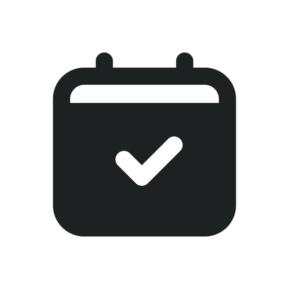 Schedule Icon with Solid Style vector