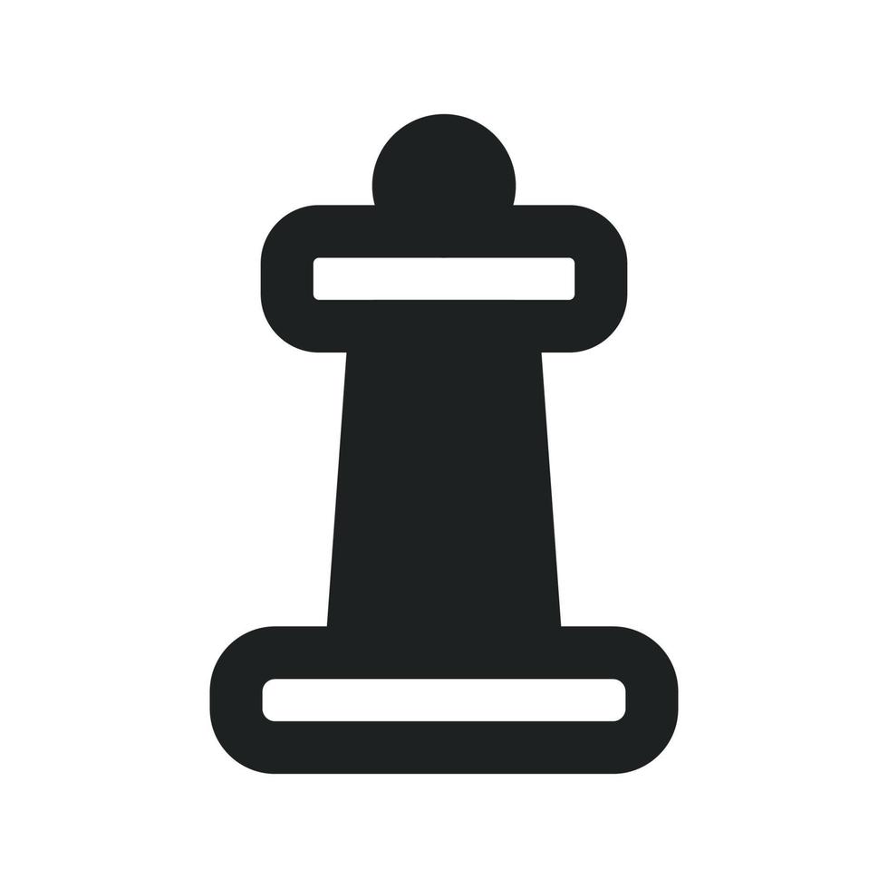 Chess Icon with Solid Style vector