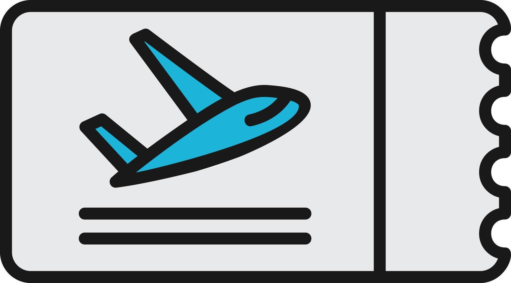 Airplane Ticket Line Filled vector