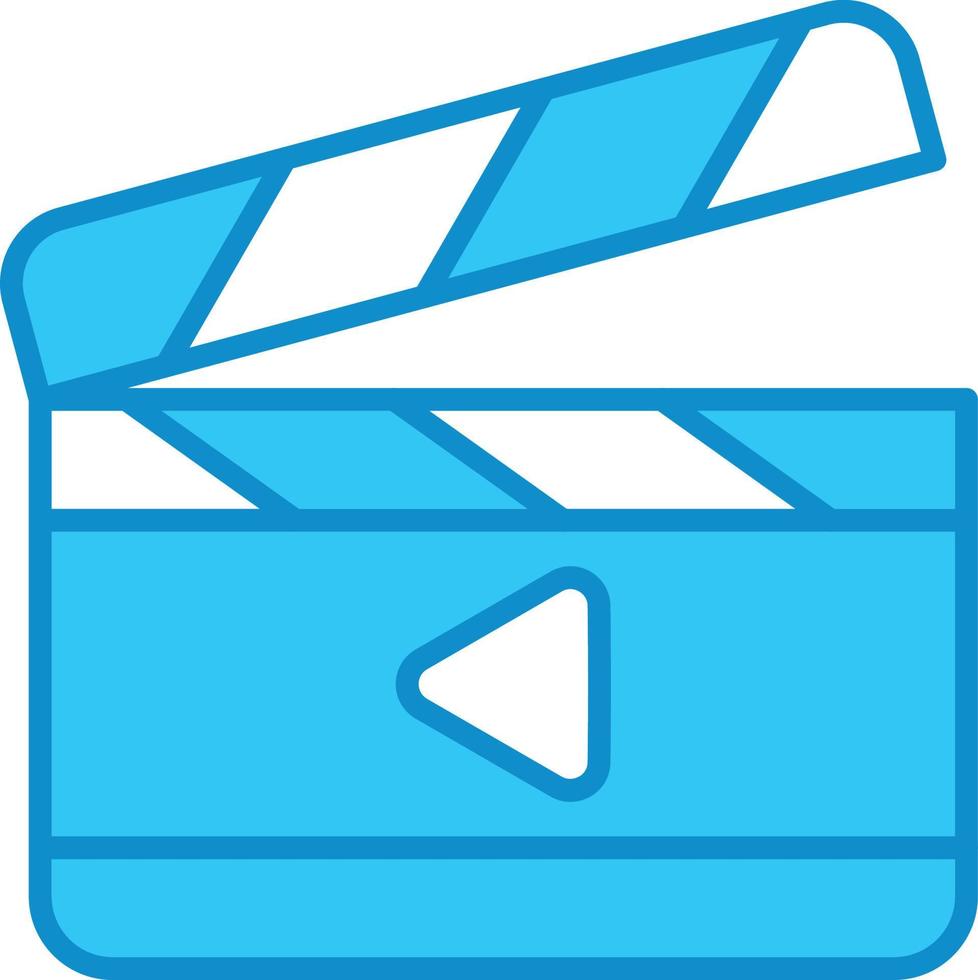 Clapperboard Line Filled Blue vector