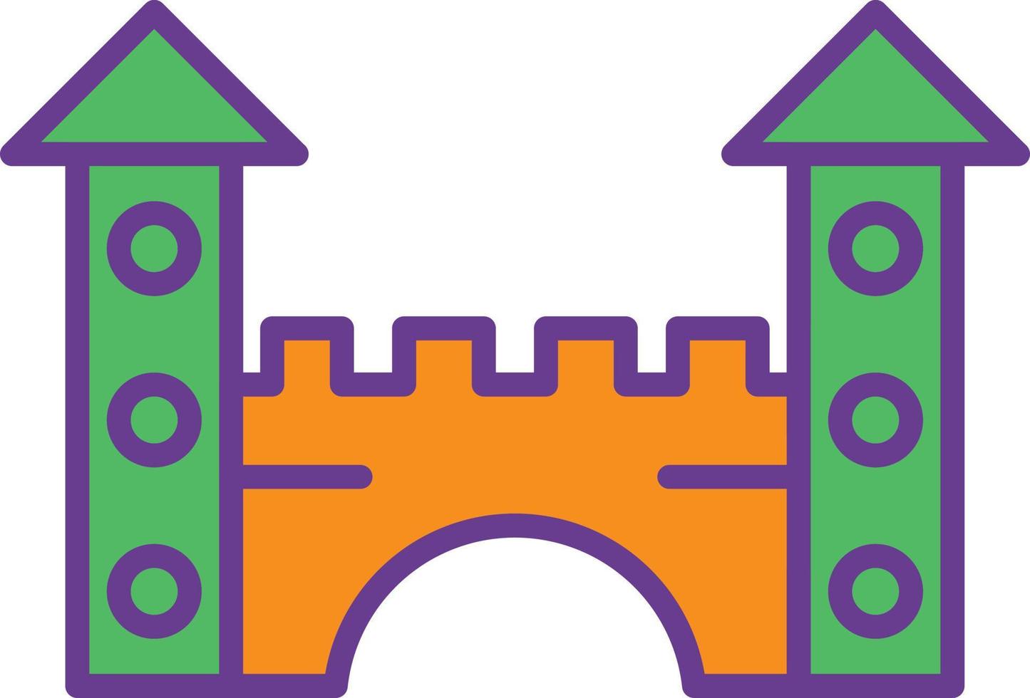 Toy Castle Line Filled Two Color vector