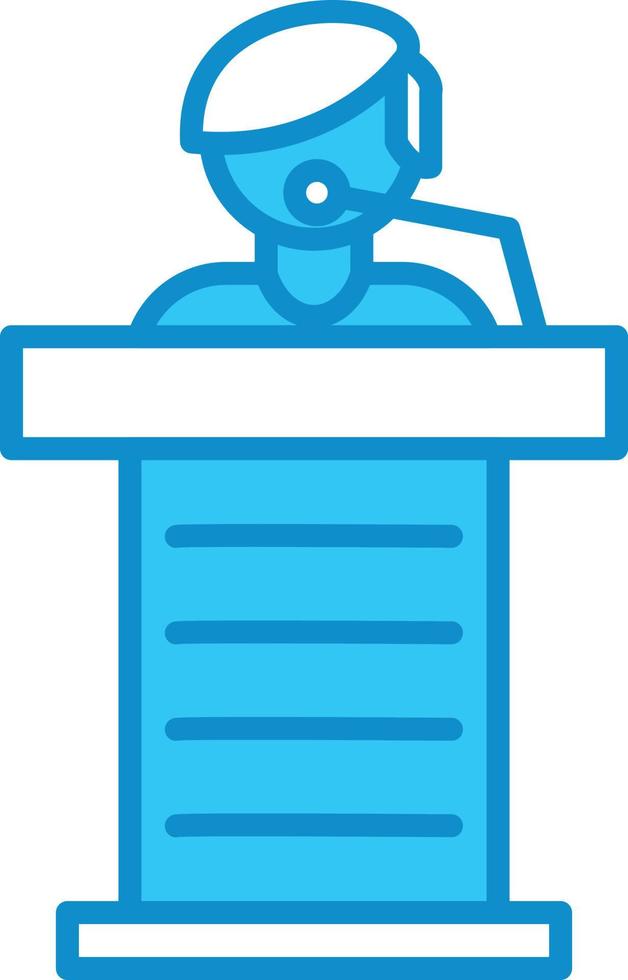 Podium Line Filled Blue vector