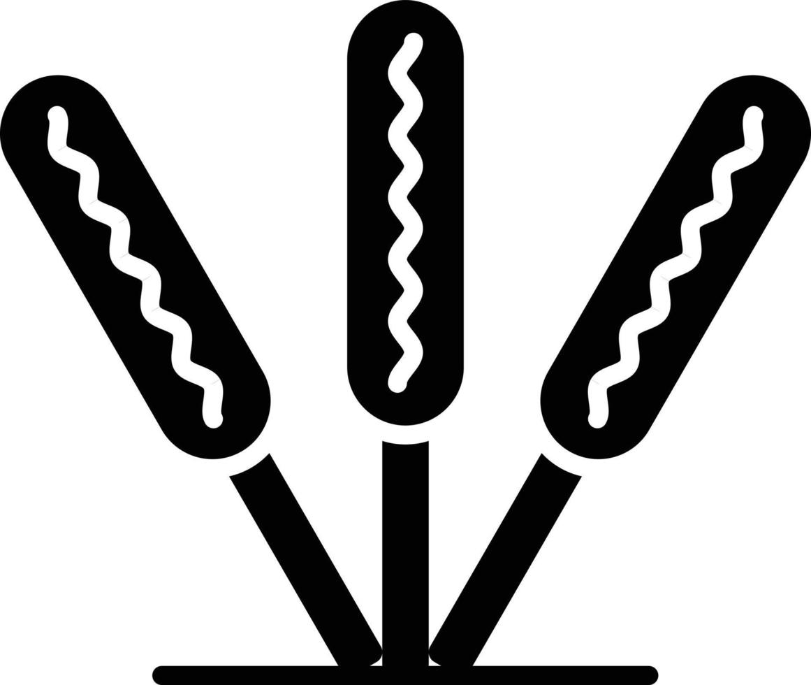 Corn Dog Glyph Icon vector