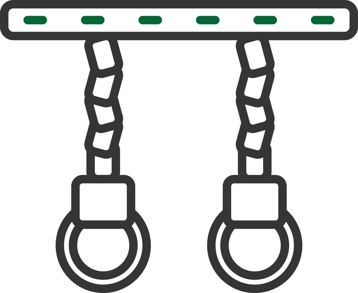 Gym Rings Line Two Color vector