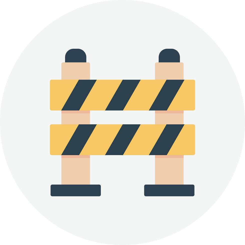 17 - Road Block Flat Circle vector