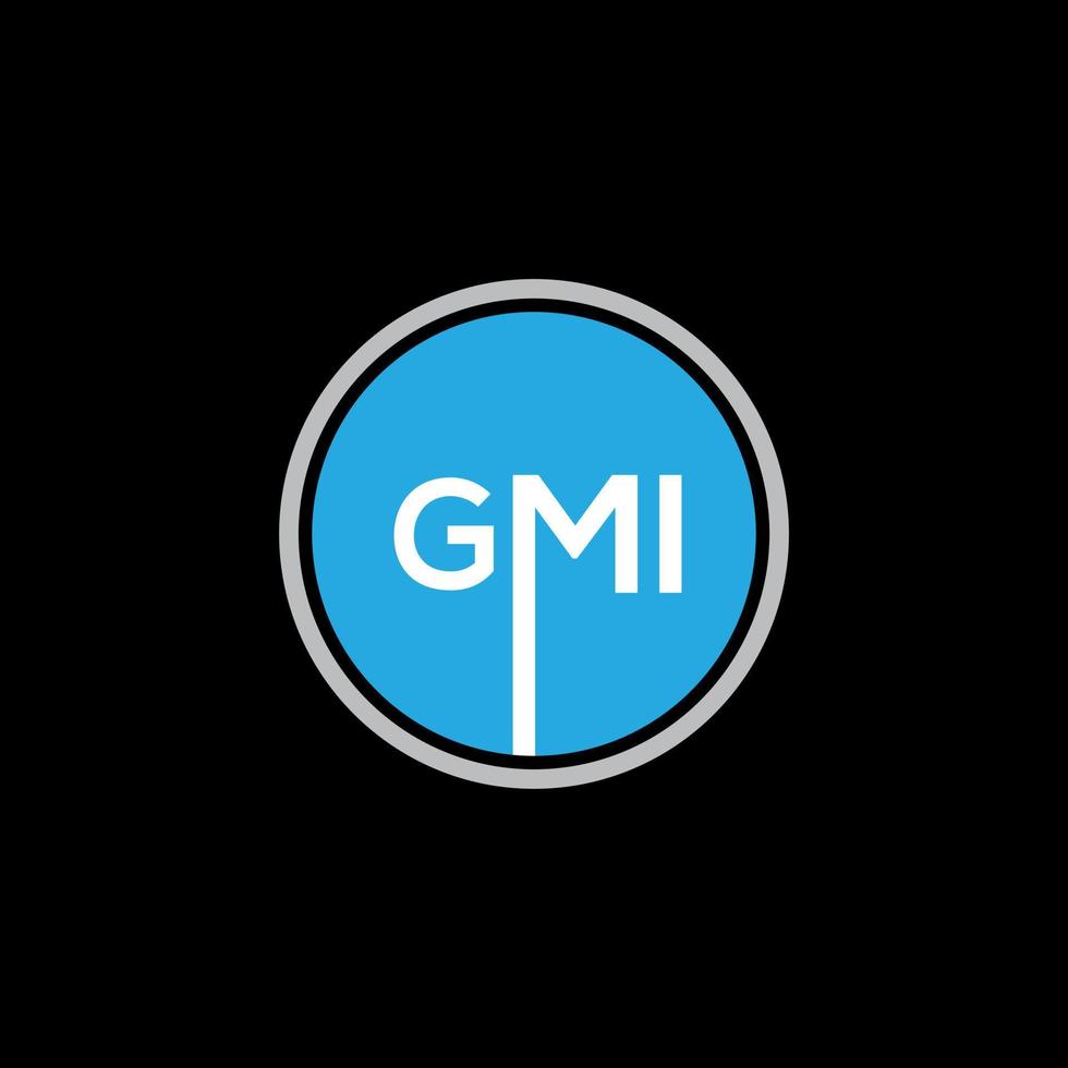 GMI letter logo design on BLACK background. GMI creative initials letter logo concept. GMI letter design. vector