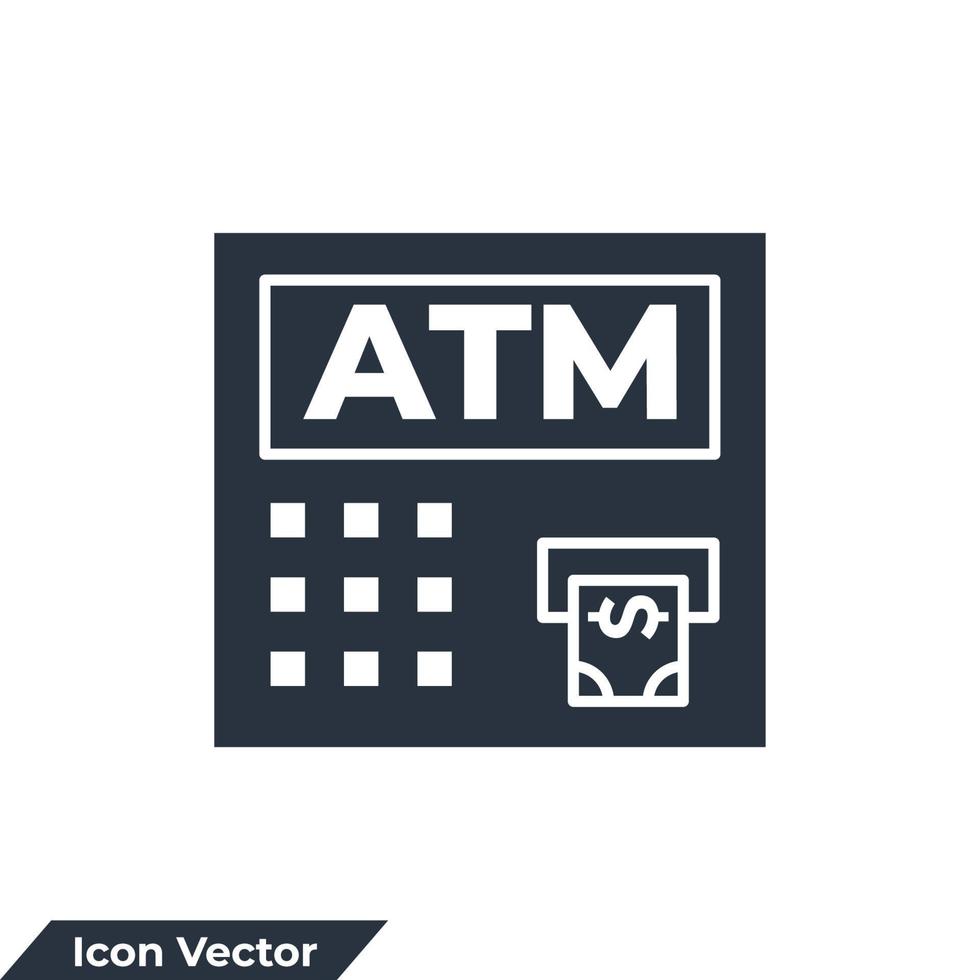 atm icon logo vector illustration. Insert Card Icon, Credit, Debit symbol template for graphic and web design collection