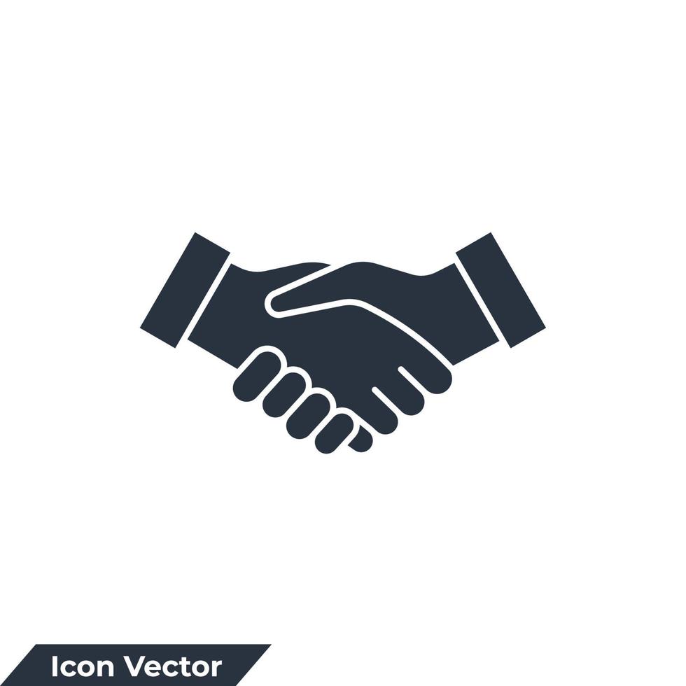 handshake icon logo vector illustration. contract agreement symbol template for graphic and web design collection