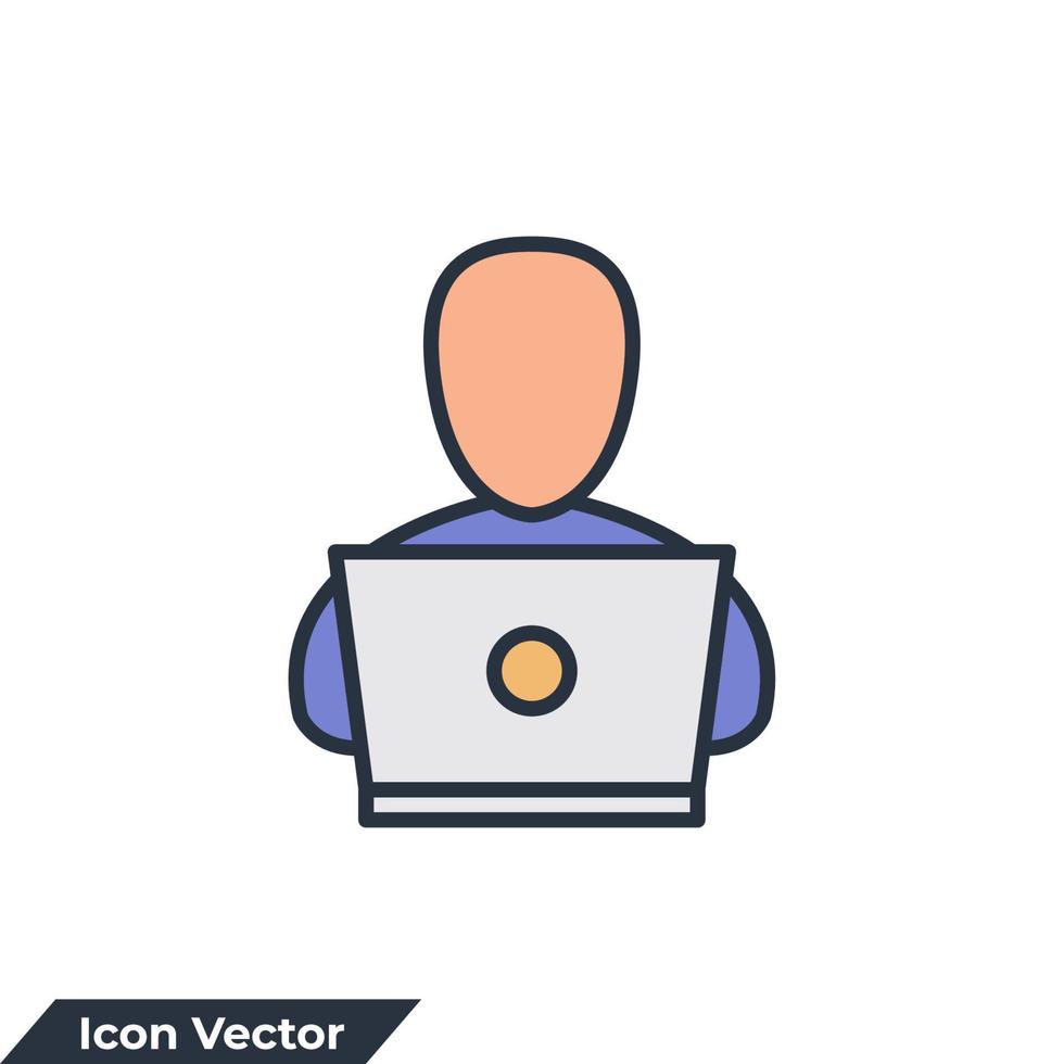 ilustración de vector de logotipo de icono web personal. plantilla de símbolo de seguridad de datos personales para la colección de diseño gráfico y web