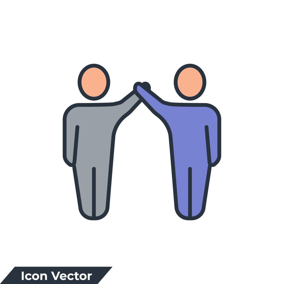 partnership icon logo vector illustration. Friendship symbol template for graphic and web design collection